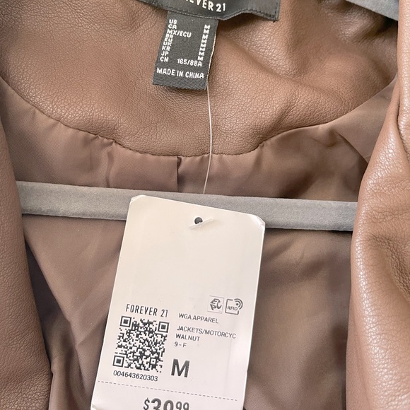 Brown/Walnut Forever 21 leather Jacket - Picture 3 of 4